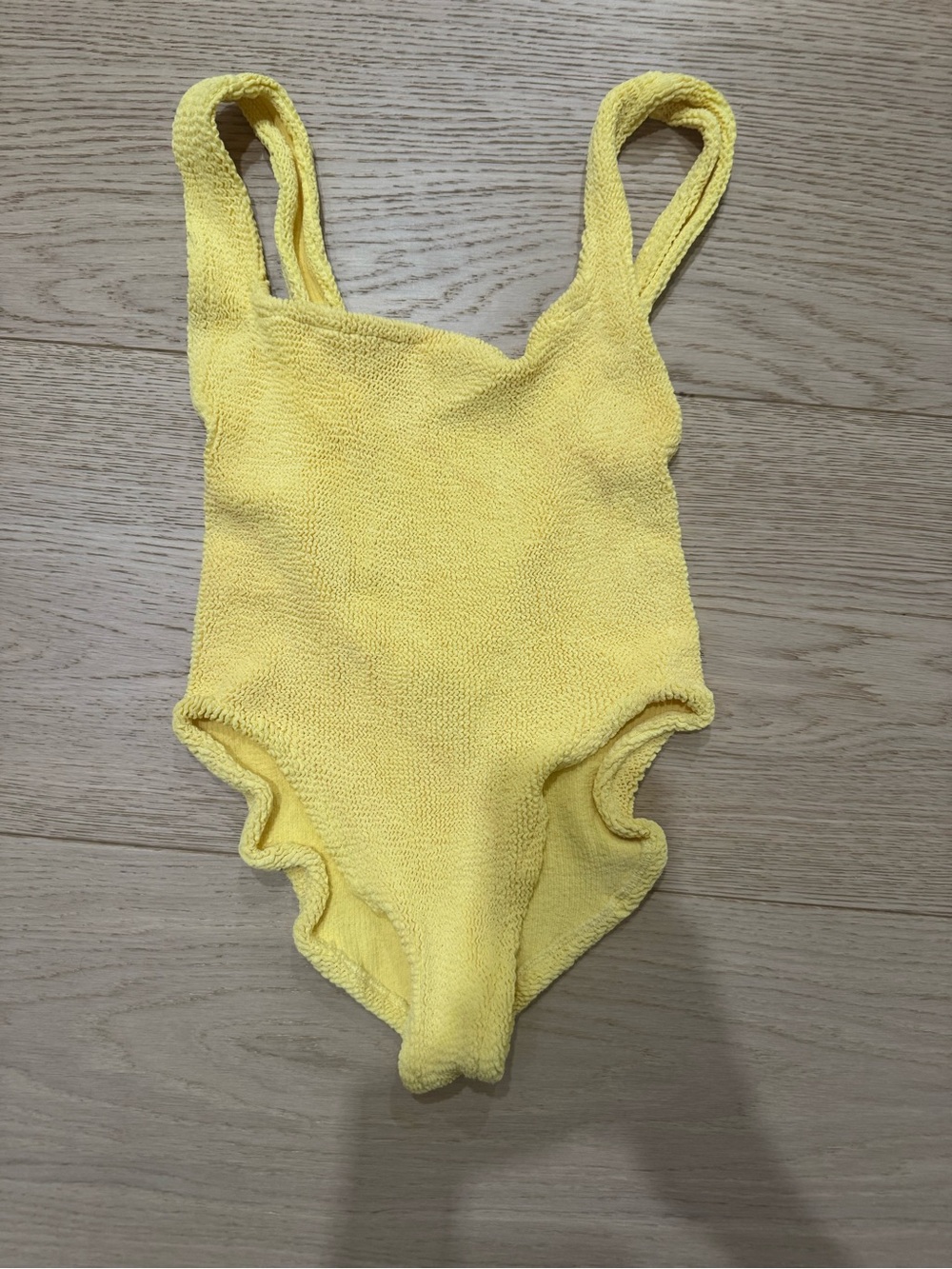 Hunza G Textured Yellow One-Piece Swimsuit
